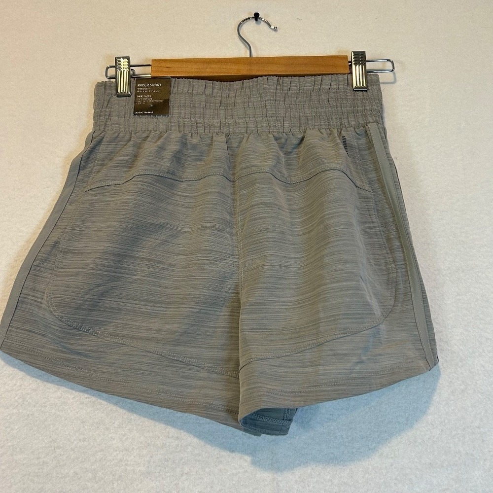 adidas Pacer Woven High Rise Running Shorts Womens XS Gray 3" Inseam IS2177